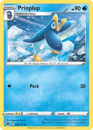 Prinplup (036/172) [Sword & Shield: Brilliant Stars] Reverse Holofoil
