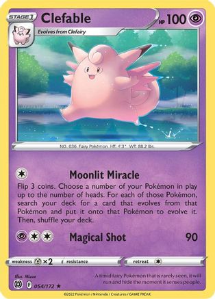 Clefable (054/172) [Sword & Shield: Brilliant Stars] Reverse Holofoil
