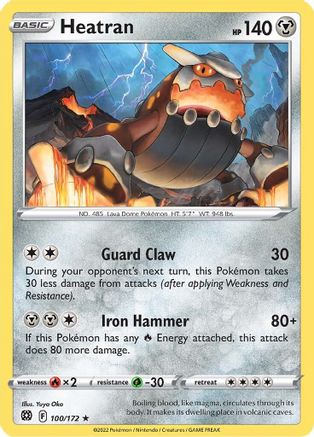 Heatran (100/172) [Sword & Shield: Brilliant Stars] Reverse Holofoil