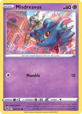 Misdreavus (058/189) [Sword & Shield: Astral Radiance] Reverse Holofoil