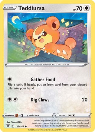 Teddiursa (122/189) [Sword & Shield: Astral Radiance] Reverse Holofoil