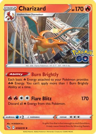 Charizard (010/078) [Pokémon GO] Reverse Holofoil
