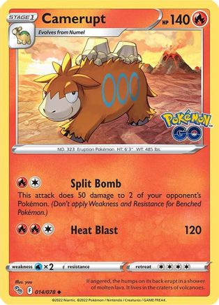 Camerupt (014/078) [Pokémon GO] Reverse Holofoil