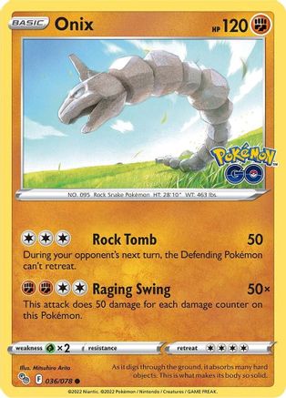 Onix (036/078) [Pokémon GO] Reverse Holofoil