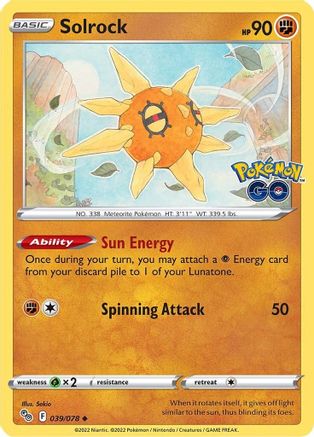 Solrock (039/078) [Pokémon GO] Reverse Holofoil