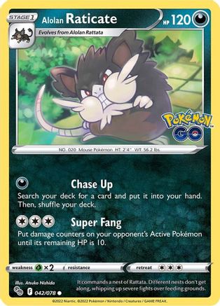 Alolan Raticate (042/078) [Pokémon GO] Reverse Holofoil