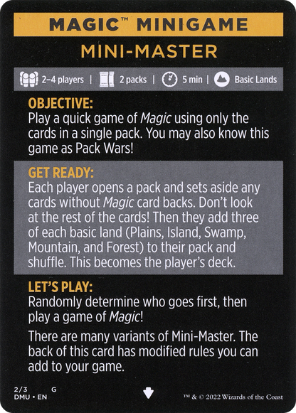 Mini-Master // Mini-Master (cont'd)  [Dominaria United Minigames]