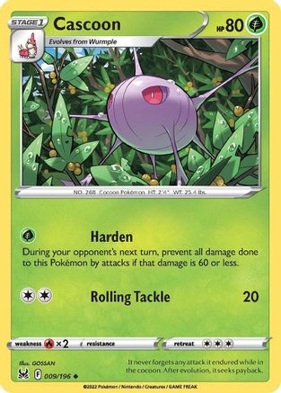 Cascoon (009/196) [Sword & Shield: Lost Origin] Reverse Holofoil