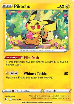 Pikachu (052/196) [Sword & Shield: Lost Origin] Reverse Holofoil