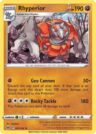 Rhyperior (091/196) [Sword & Shield: Lost Origin] Reverse Holofoil