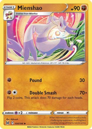Mienshao (104/196) [Sword & Shield: Lost Origin] Reverse Holofoil