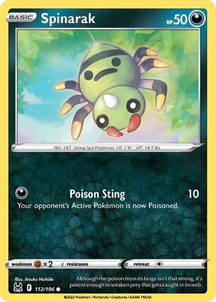 Spinarak (112/196) [Sword & Shield: Lost Origin] Reverse Holofoil