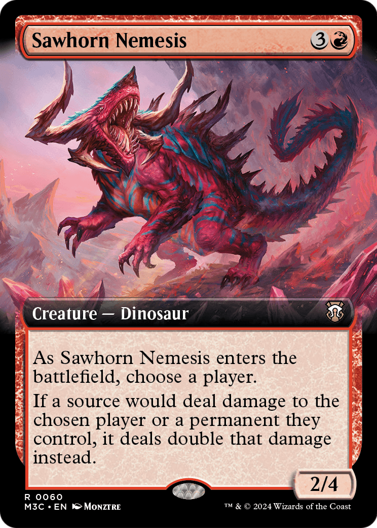 Sawhorn Nemesis (Extended Art) [Modern Horizons 3 Commander] Foil