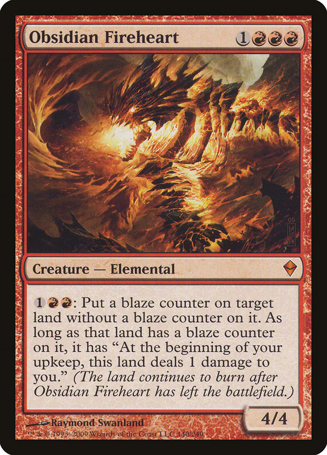 Obsidian Fireheart [Zendikar] Foil