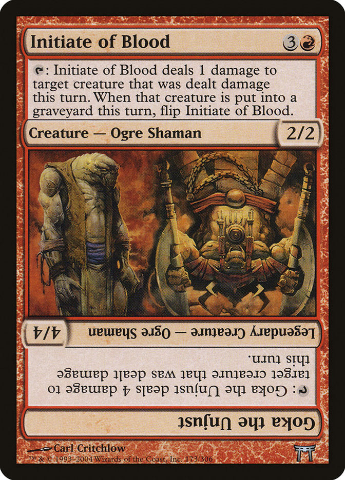 Initiate of Blood // Goka the Unjust [Champions of Kamigawa] Foil