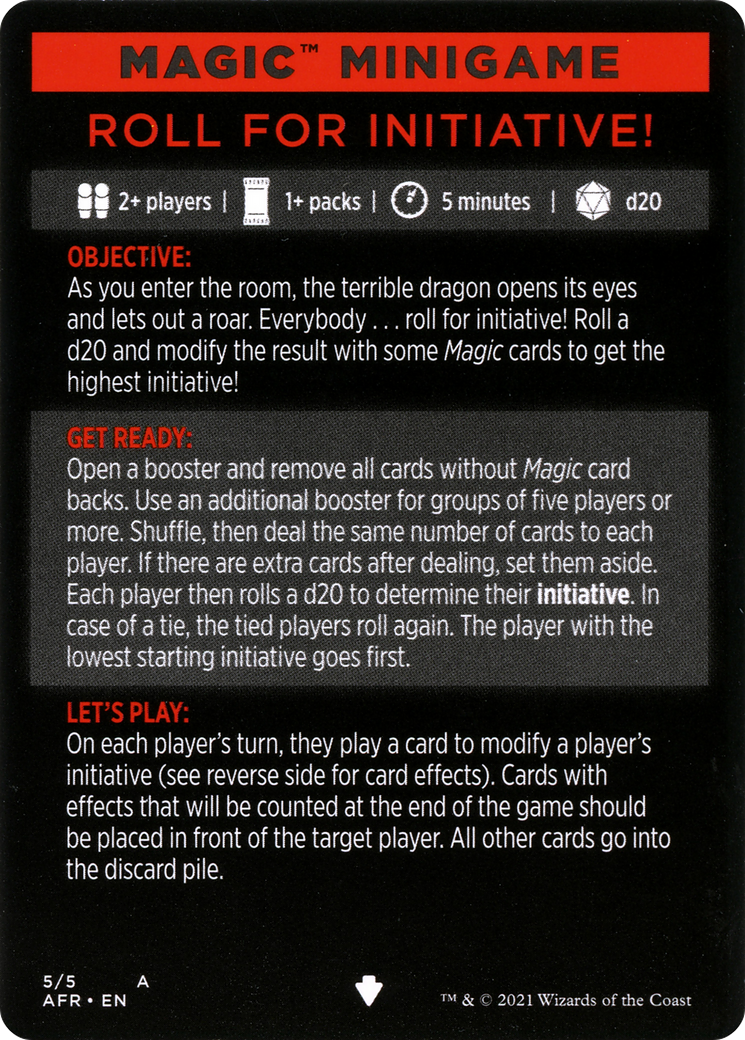 Roll for Initiative // Roll for Initiative (cont'd)  [Adventures in the Forgotten Realms Minigames] Foil
