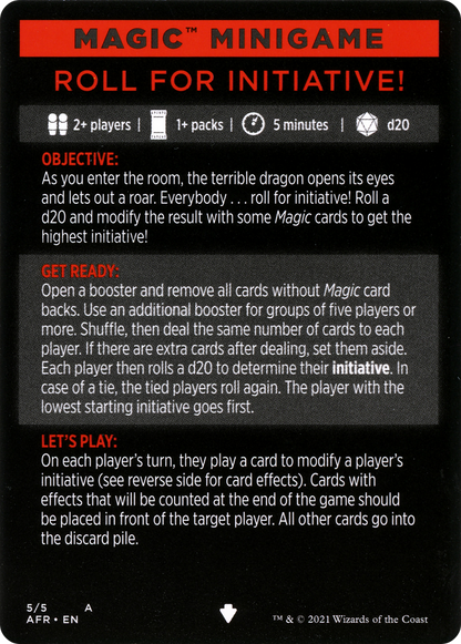 Roll for Initiative // Roll for Initiative (cont'd)  [Adventures in the Forgotten Realms Minigames] Foil