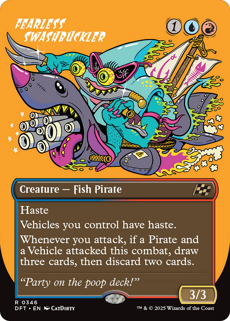 Fearless Swashbuckler (Borderless) [Aetherdrift] Foil
