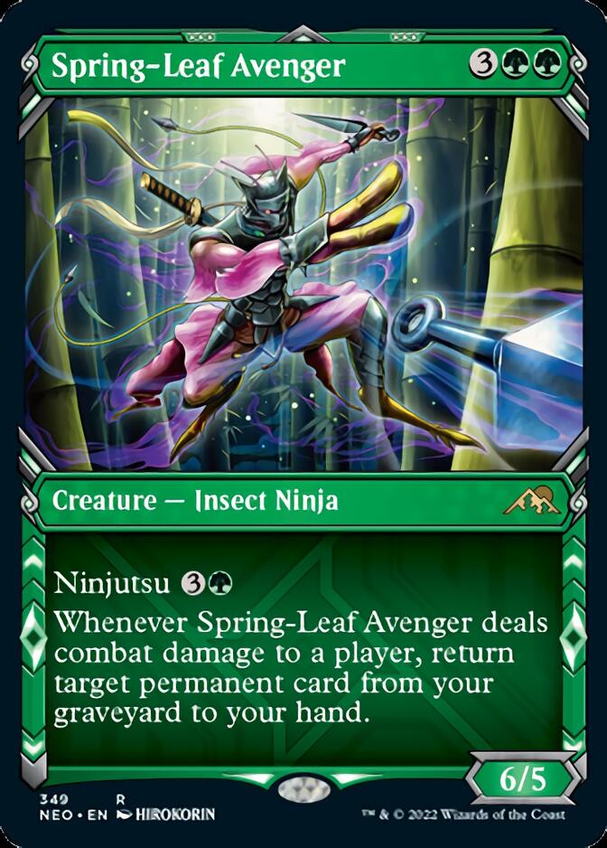 Spring-Leaf Avenger (Showcase Ninja) [Kamigawa: Neon Dynasty] Foil