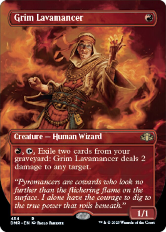 Grim Lavamancer (Borderless Alternate Art) [Dominaria Remastered] Foil