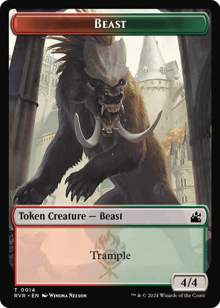 Beast  [Ravnica Remastered Tokens] Foil