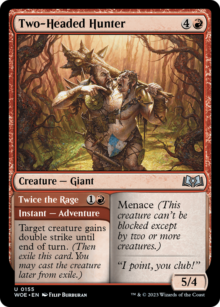 Two-Headed Hunter // Twice the Rage [Wilds of Eldraine] Foil