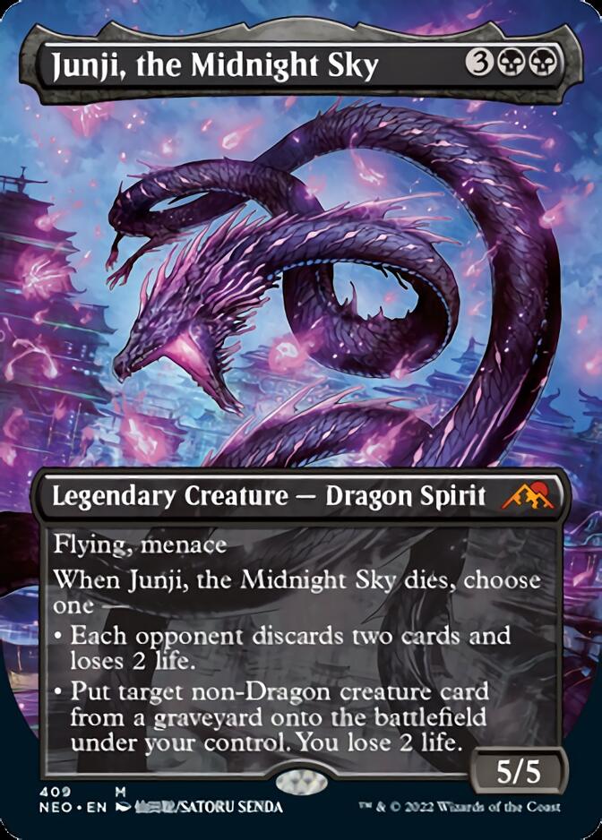 Junji, the Midnight Sky (Borderless Alternate Art) [Kamigawa: Neon Dynasty] Foil