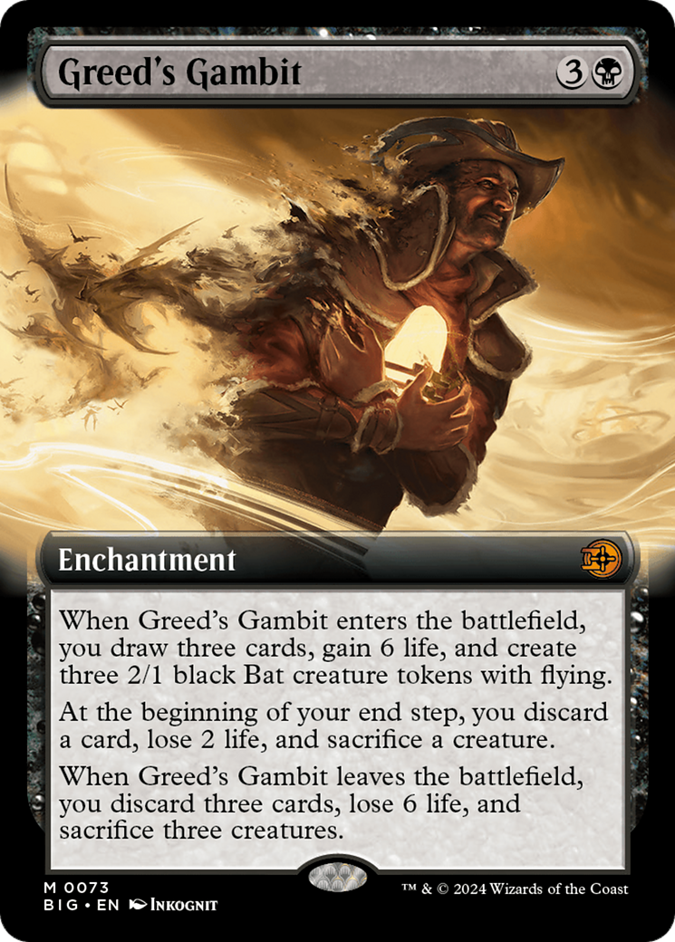 Greed's Gambit (Extended Art) [Outlaws of Thunder Junction: The Big Score] Foil