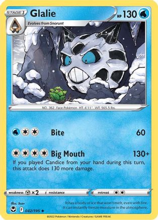 Glalie (042/195) [Sword & Shield: Silver Tempest] Reverse Holofoil