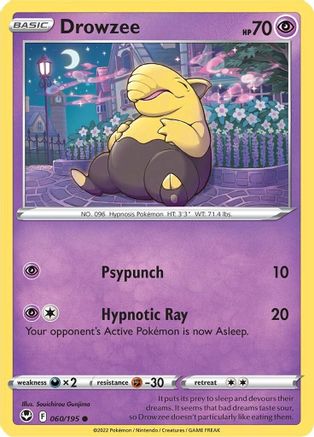 Drowzee (060/195) [Sword & Shield: Silver Tempest] Reverse Holofoil