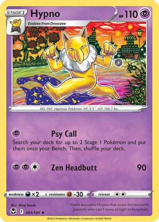 Hypno (061/195) [Sword & Shield: Silver Tempest] Reverse Holofoil