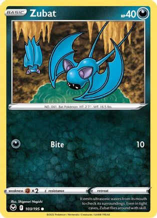 Zubat (103/195) [Sword & Shield: Silver Tempest] Reverse Holofoil