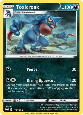 Toxicroak (110/195) [Sword & Shield: Silver Tempest] Reverse Holofoil