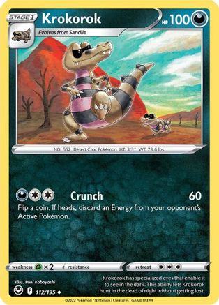 Krokorok (112/195) [Sword & Shield: Silver Tempest] Reverse Holofoil
