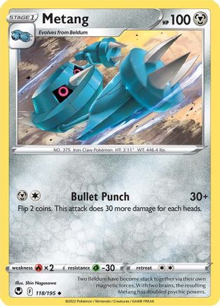 Metang (118/195) [Sword & Shield: Silver Tempest] Reverse Holofoil