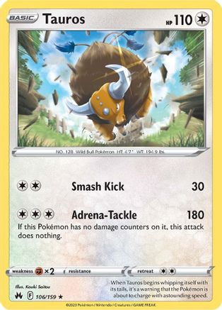 Tauros (106/159) [Sword & Shield: Crown Zenith] Reverse Holofoil