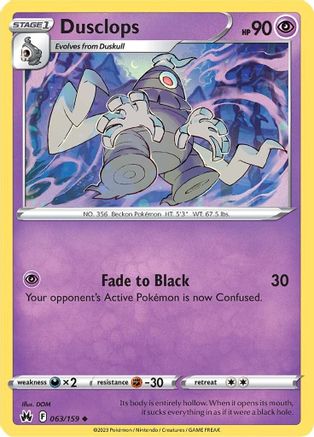 Dusclops (063/159) [Sword & Shield: Crown Zenith] Reverse Holofoil