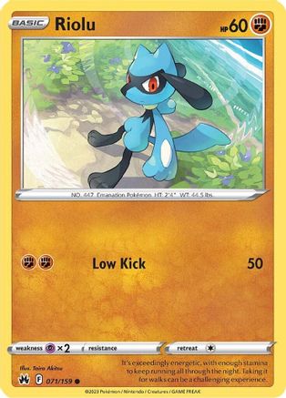 Riolu (071/159) [Sword & Shield: Crown Zenith] Reverse Holofoil