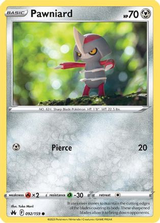 Pawniard (092/159) (92) [Sword & Shield: Crown Zenith] Reverse Holofoil