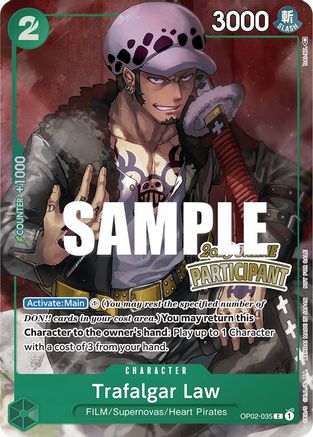 Trafalgar Law (Online Regional 2023) [Participant] (OP02-035) - [One Piece Promotion Cards] Foil