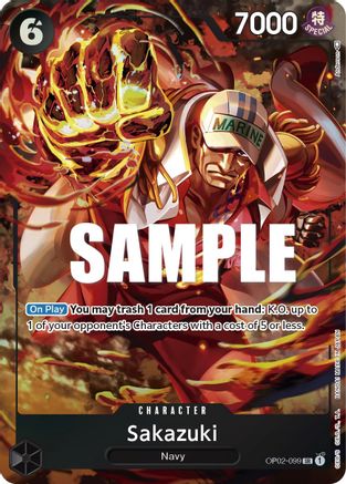 Sakazuki (Alternate Art) (OP02-099) - [Paramount War] Foil