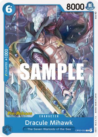 Dracule Mihawk (OP02-055) - [Paramount War Pre-Release Cards]