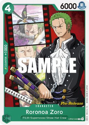 Roronoa Zoro (OP02-043) - [Paramount War Pre-Release Cards]