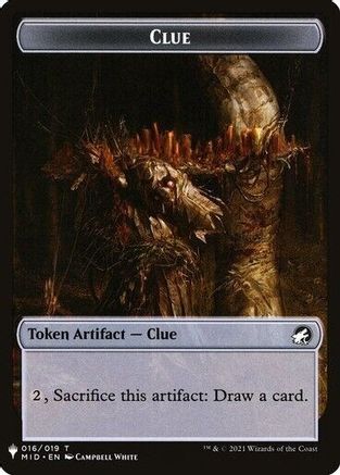 Clue // Golem Double-sided Token  [The List Reprints]