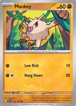 Mankey (106/193) [Scarlet & Violet: Paldea Evolved] Reverse Holofoil