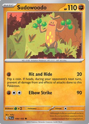 Sudowoodo (109/193) [Scarlet & Violet: Paldea Evolved] Reverse Holofoil