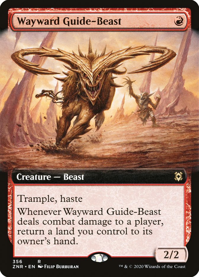 Wayward Guide-Beast (Extended Art) [Zendikar Rising] Foil