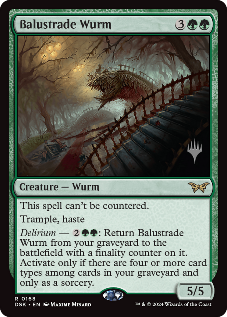Balustrade Wurm (Promo Pack) [Duskmourn: House of Horror Promos] Foil