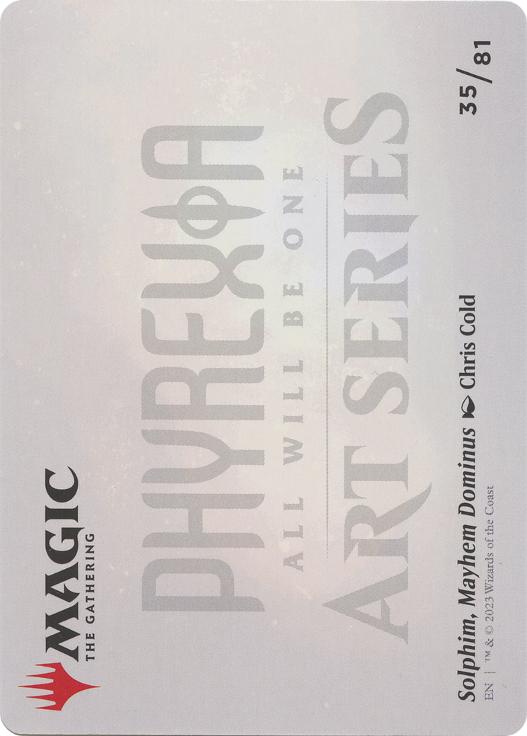 Solphim, Mayhem Dominus // Solphim, Mayhem Dominus  [Phyrexia: All Will Be One Art Series] (Borderless) Foil