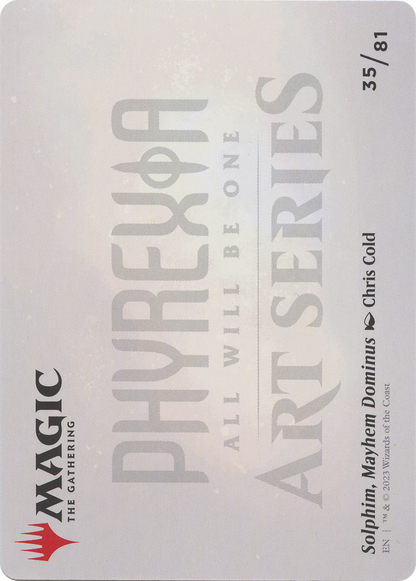Solphim, Mayhem Dominus // Solphim, Mayhem Dominus  [Phyrexia: All Will Be One Art Series] (Borderless) Foil